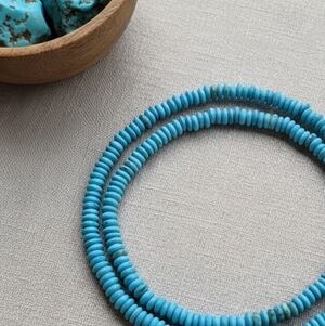 Authentic Tucson Gem Show Turquoise Heishi Disc Beads 5mm - 15" Strand Kingman